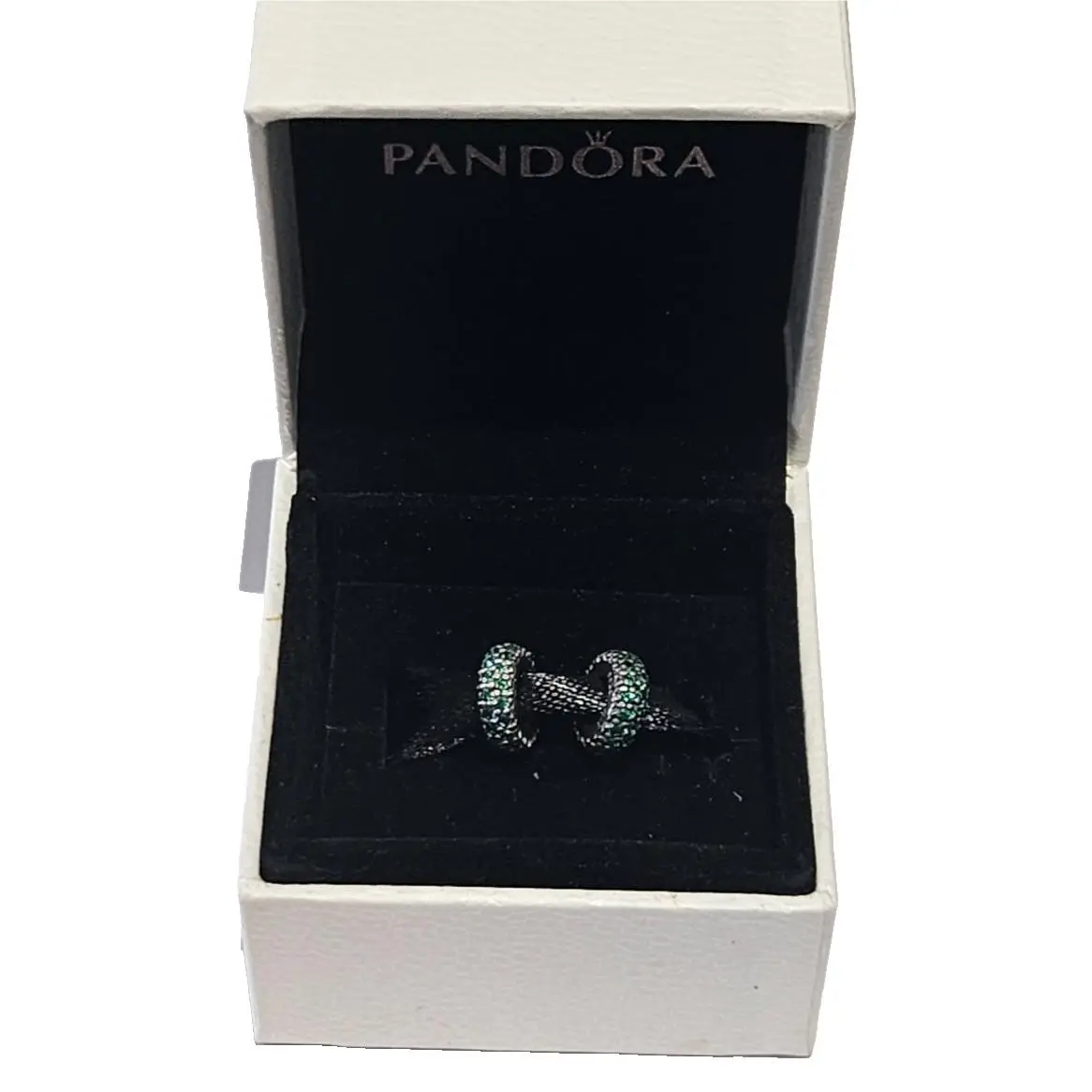 2  Emerald Green CZ Pave Sparkle Inspiration Within Spacer Bead Charm by Pandora