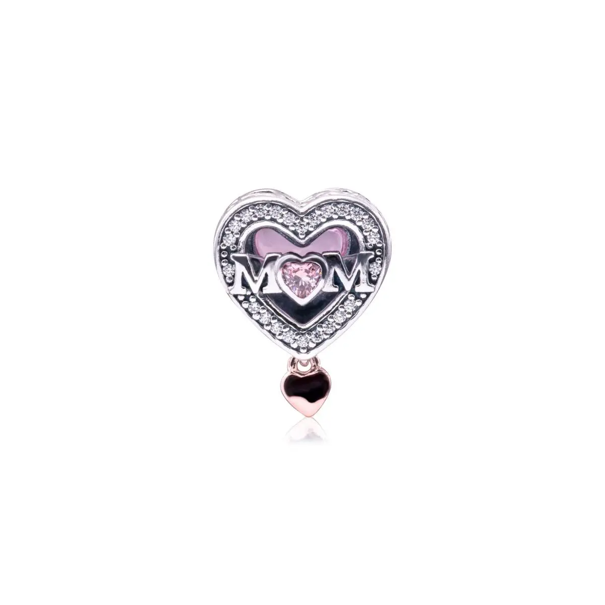 Pandora Two-tone Openwork Mom Heart Charm 782653C01