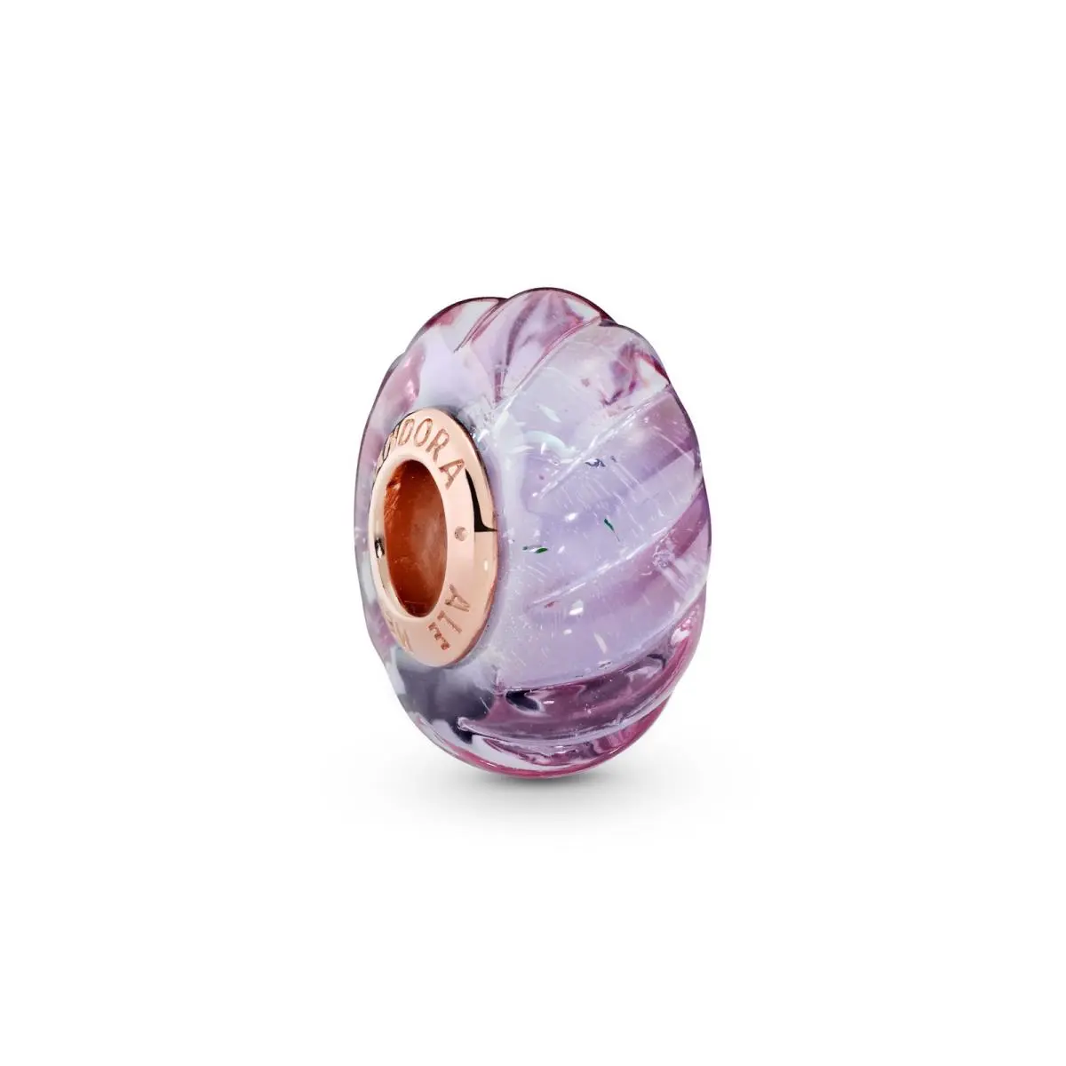 Pandora Glittering Grooves Murano Pandora Rose Charm - 788107