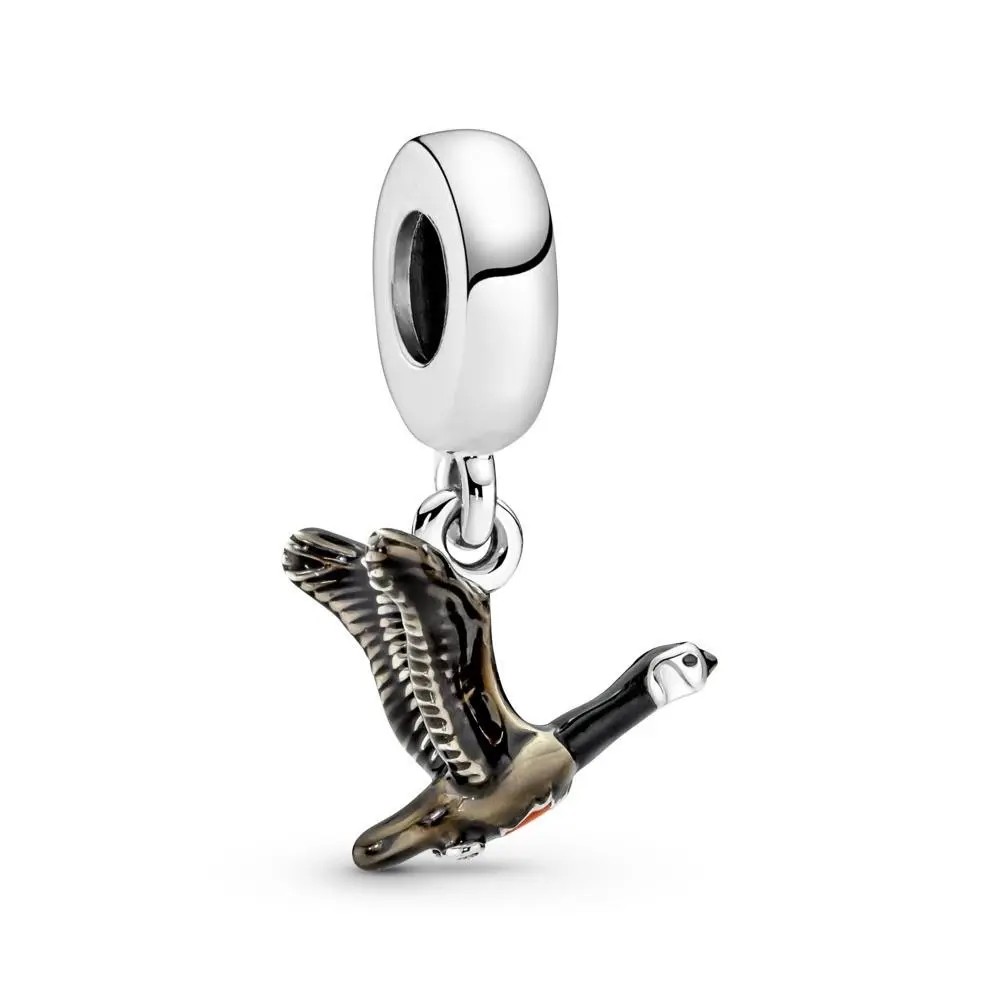 Pandora Canadian Goose Maple Leaf Dangle Charm 791054C01