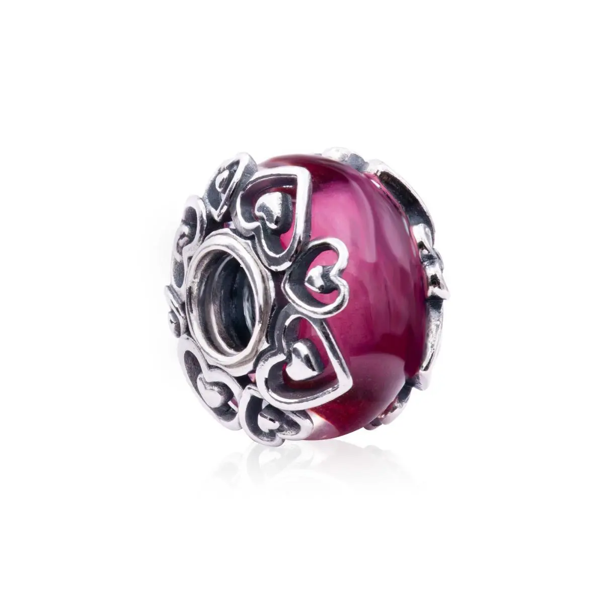 Reveal Your Love Pink Murano Glass Charm 791159C00 by Pandora