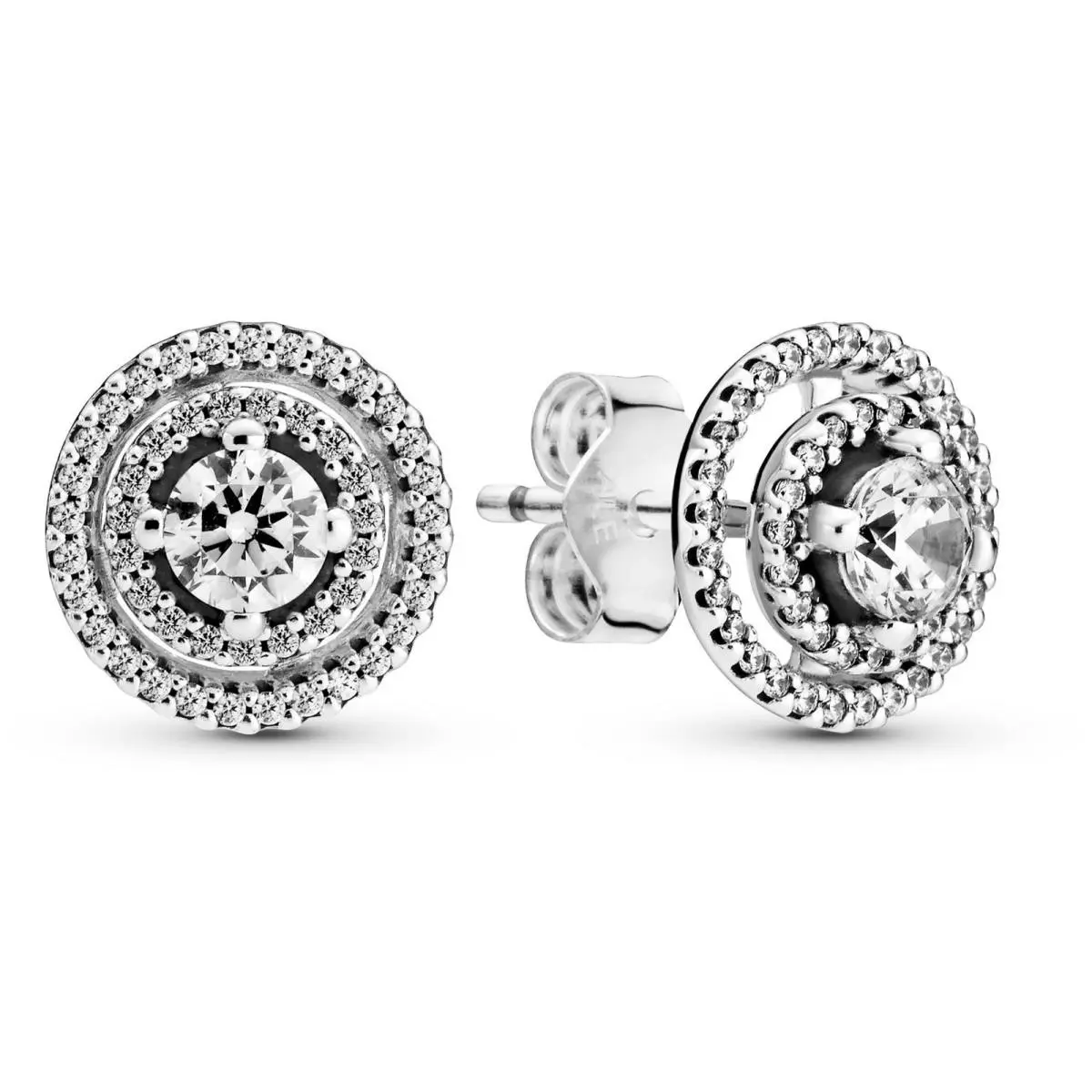 Sparkling Double Halo Stud Earrings 299411C01 by Pandora