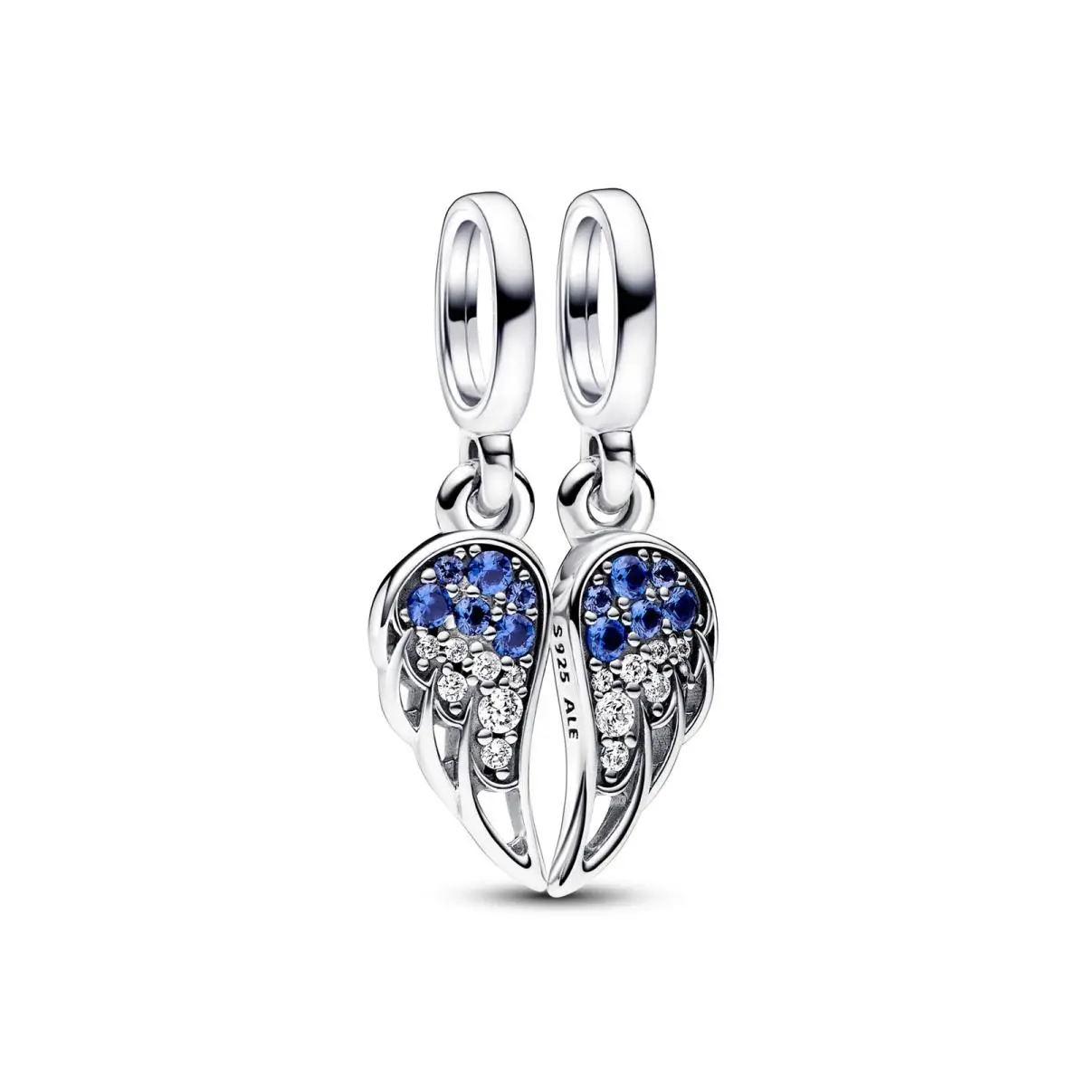 Pandora Splittable Angel Wings Dangle Charm Sterling Silver Women`s Jewelry