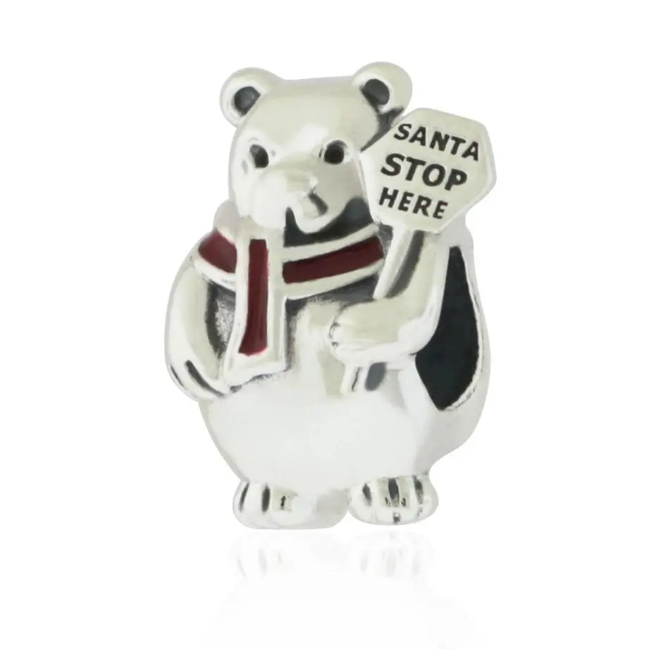 Silver Christmas Enamel Polar Bear Bead - 796466EN39 by Pandora
