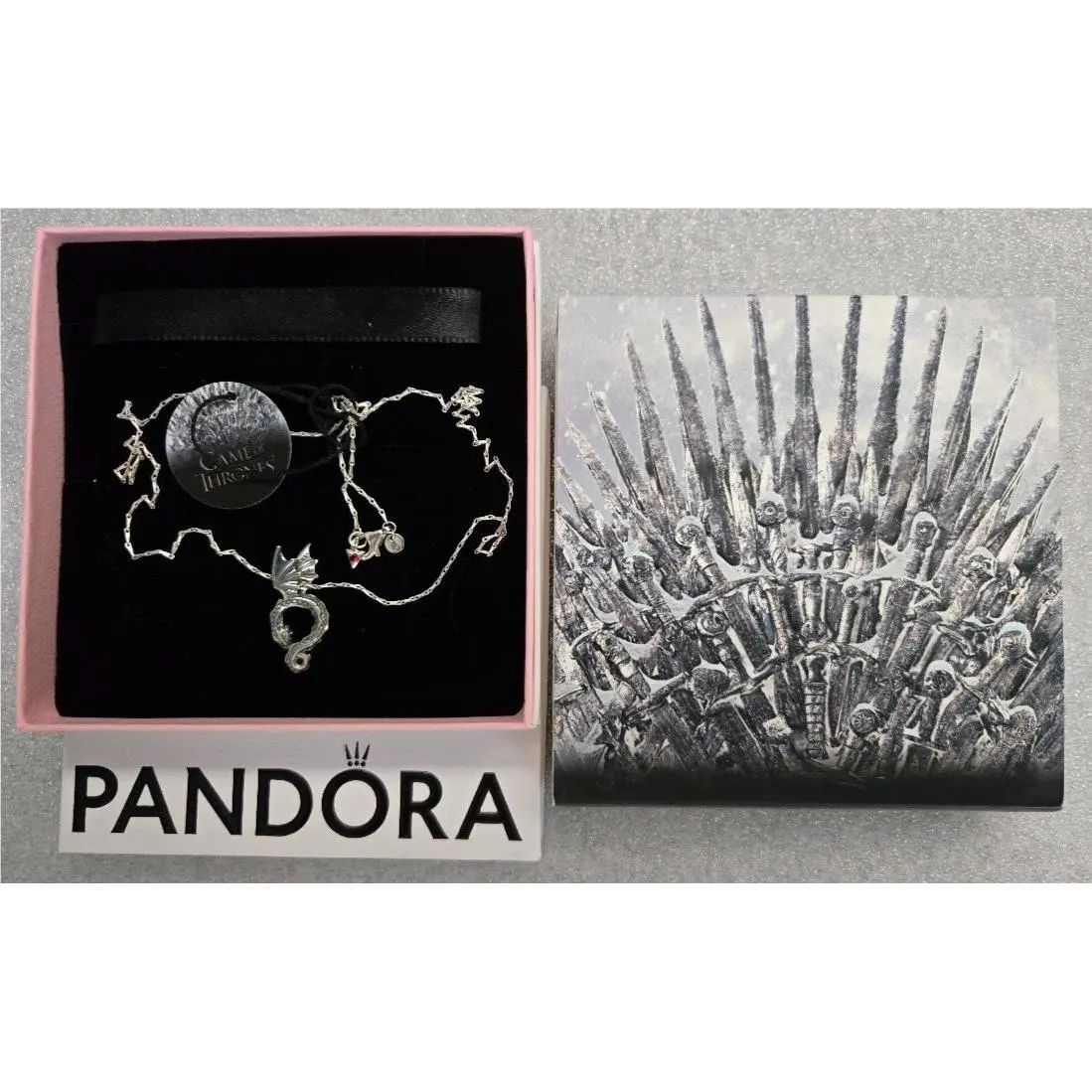 Pandora 392967C01-45 Game of Thrones Dragon Salsa Red Crystal Pendant Necklace