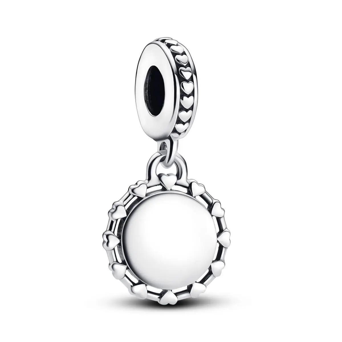 Engravable Disc Hearts Dangle Charm 792275C00 by Pandora