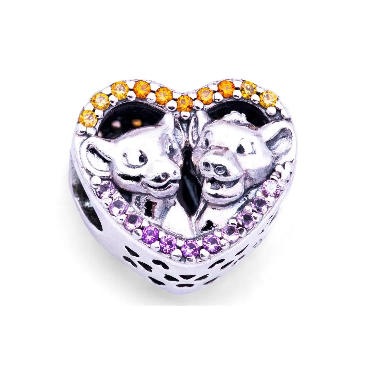 Pandora Disney Sparkling Simba Nala Heart Charm - 798044NPRMX