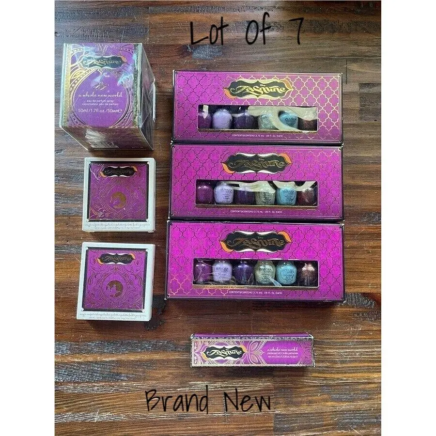 Disney Sephora Jasmine Eyeshadow Palette Nail Polish Set Perfume X 7 Lot