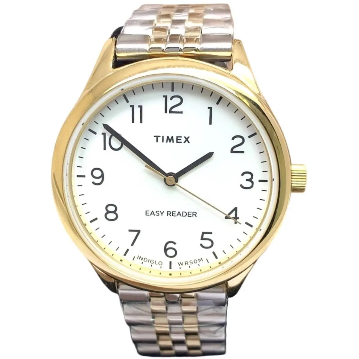 Women`s Watch Easy Reader Quartz White Dial Two Tone Bracelet TWH6Z3710JT by Timex