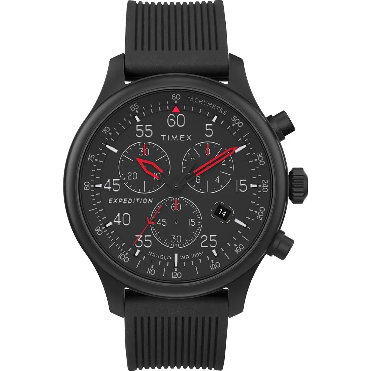Men’s Expedition Field Chrono 43mm Watch – Black Case Black/black/black by Timex