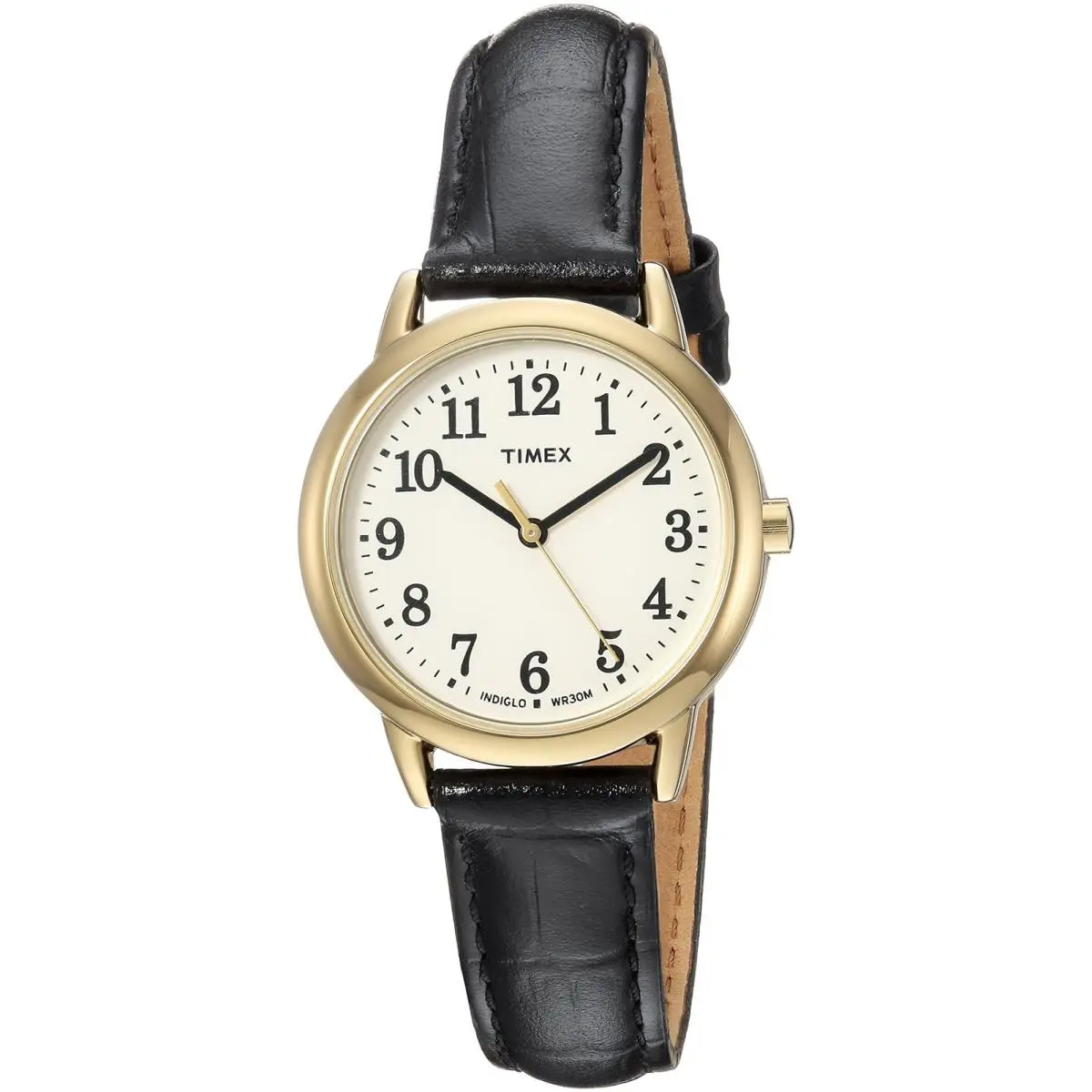 Women`s Easy Reader 30mm Watch – 30mm Black/Gold-Tone/Cream/30mm by Timex