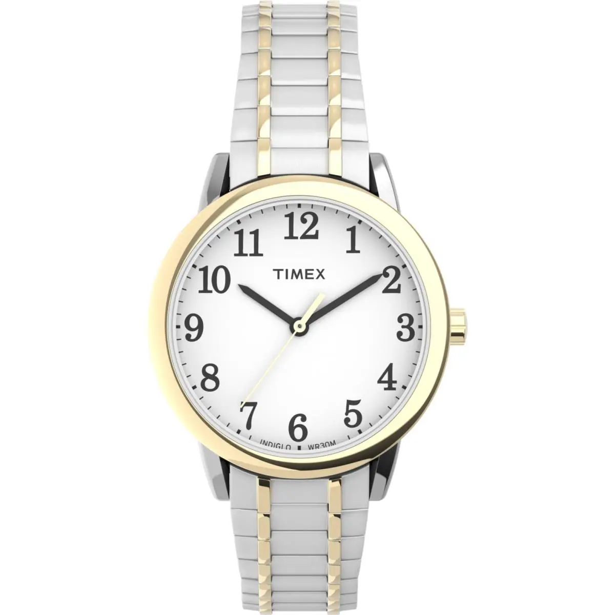 Women`s Easy Reader 30mm Watch – 30mm Two-Tone/Two-Tone/White/B/30mm by Timex