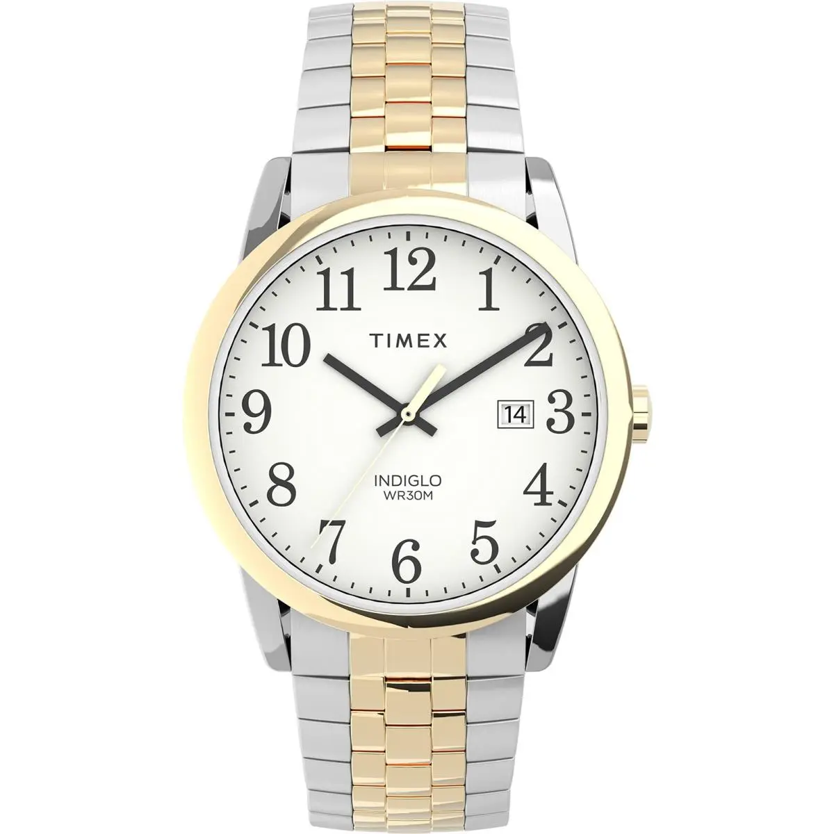 Men`s Easy Reader 38mm Perfect Fit 38mm Two-Tone/Two-Tone/White/38mm by Timex