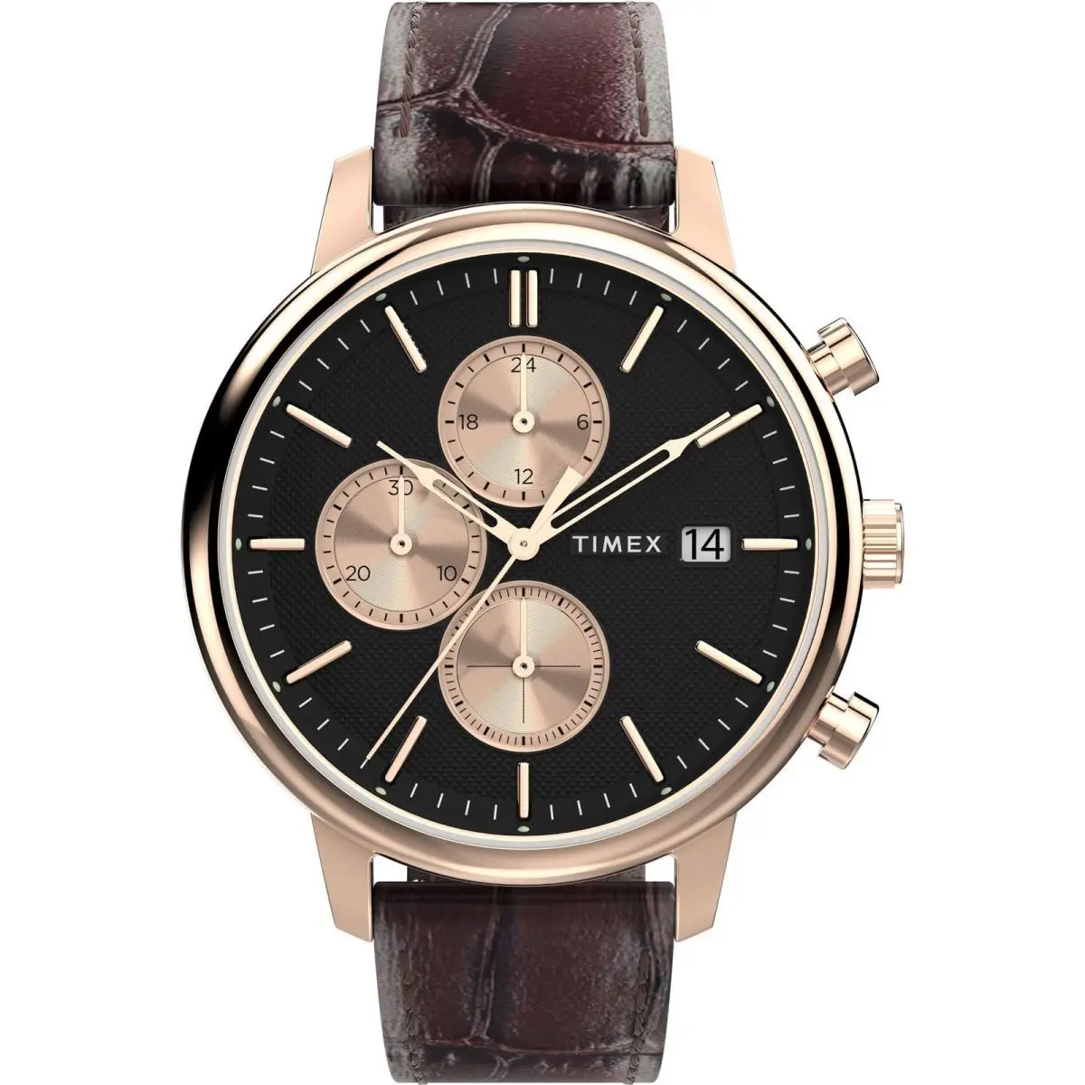 Timex Men`s Chicago Chronograph 45mm Watch - Black Strap Dial Red