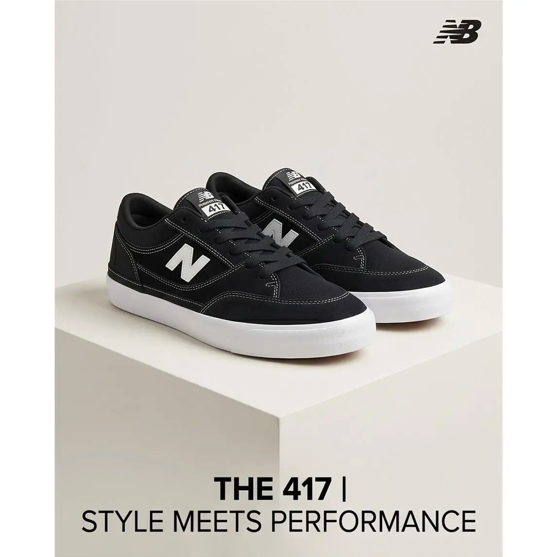 New Balance Numeric Franky Villani 417 Low Black White Shoes Mens Sz 10 D