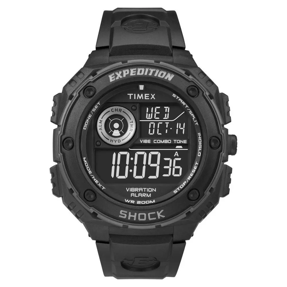 Men`s Expedition Vibe Shock Black Digital Display with by Timex
