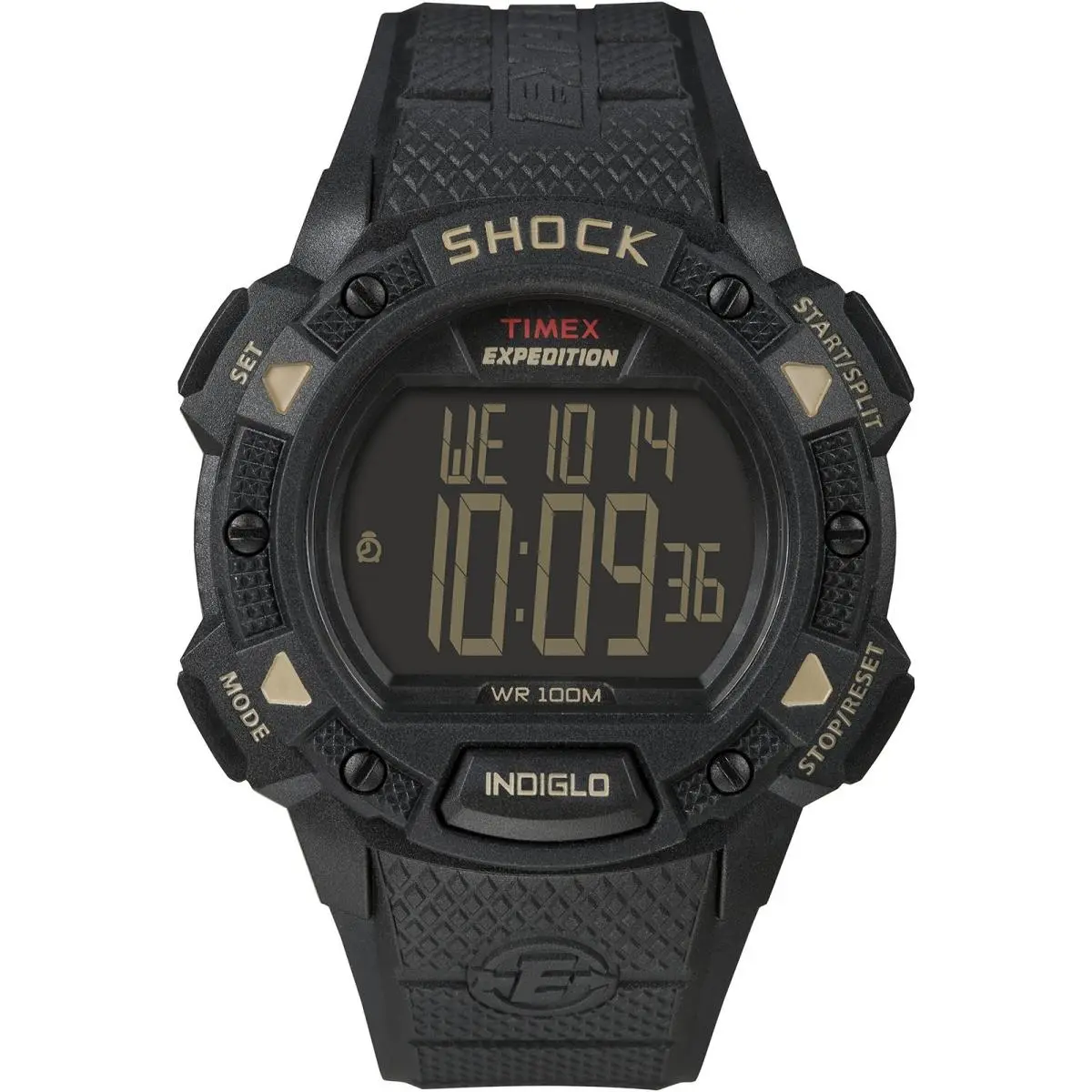 Men`s T49896 Expedition Base Shock Blackout Resin Strap Watch by Timex