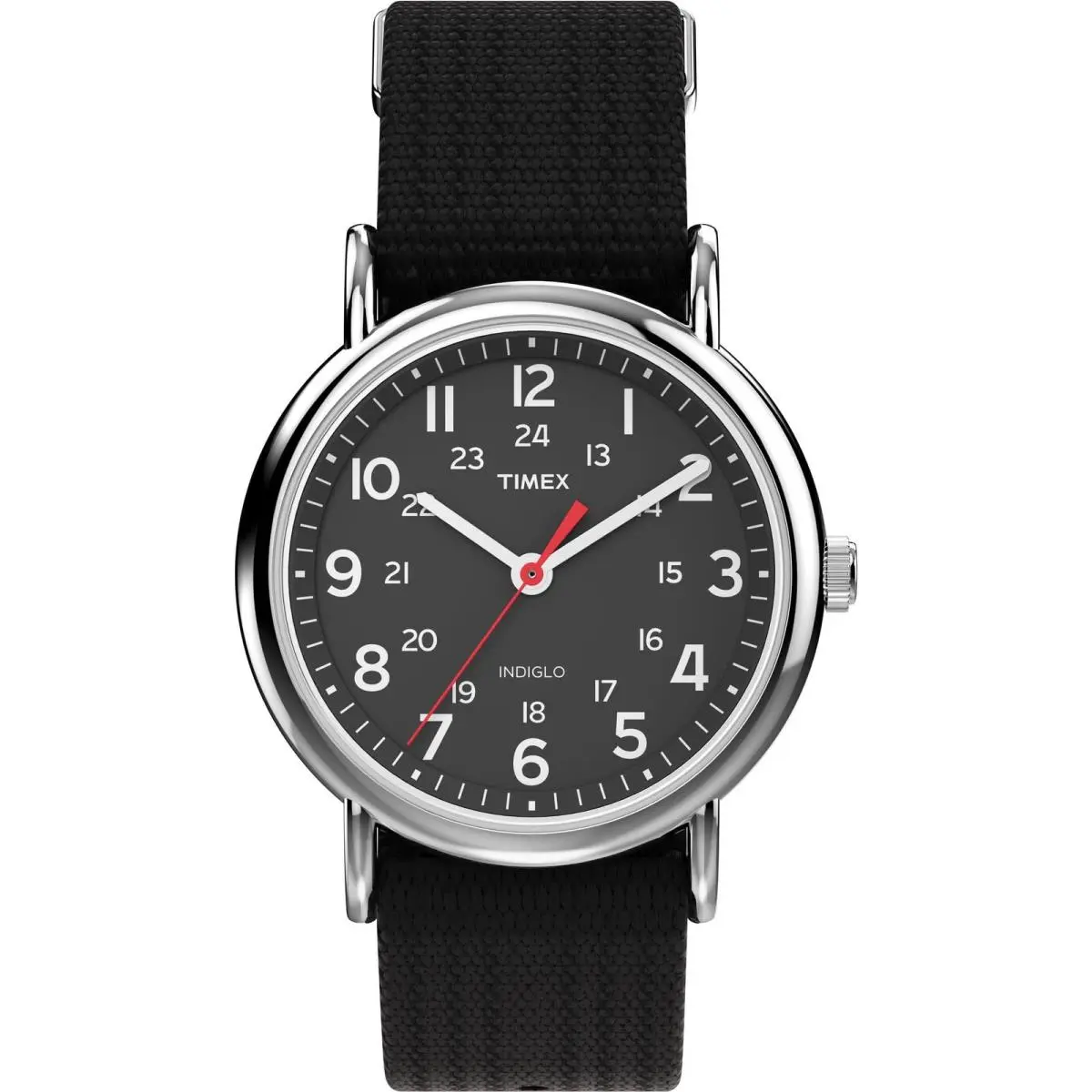 Unisex T2N647 Weekender 1 Count Pack of 1 Black/silver-tone/black by Timex