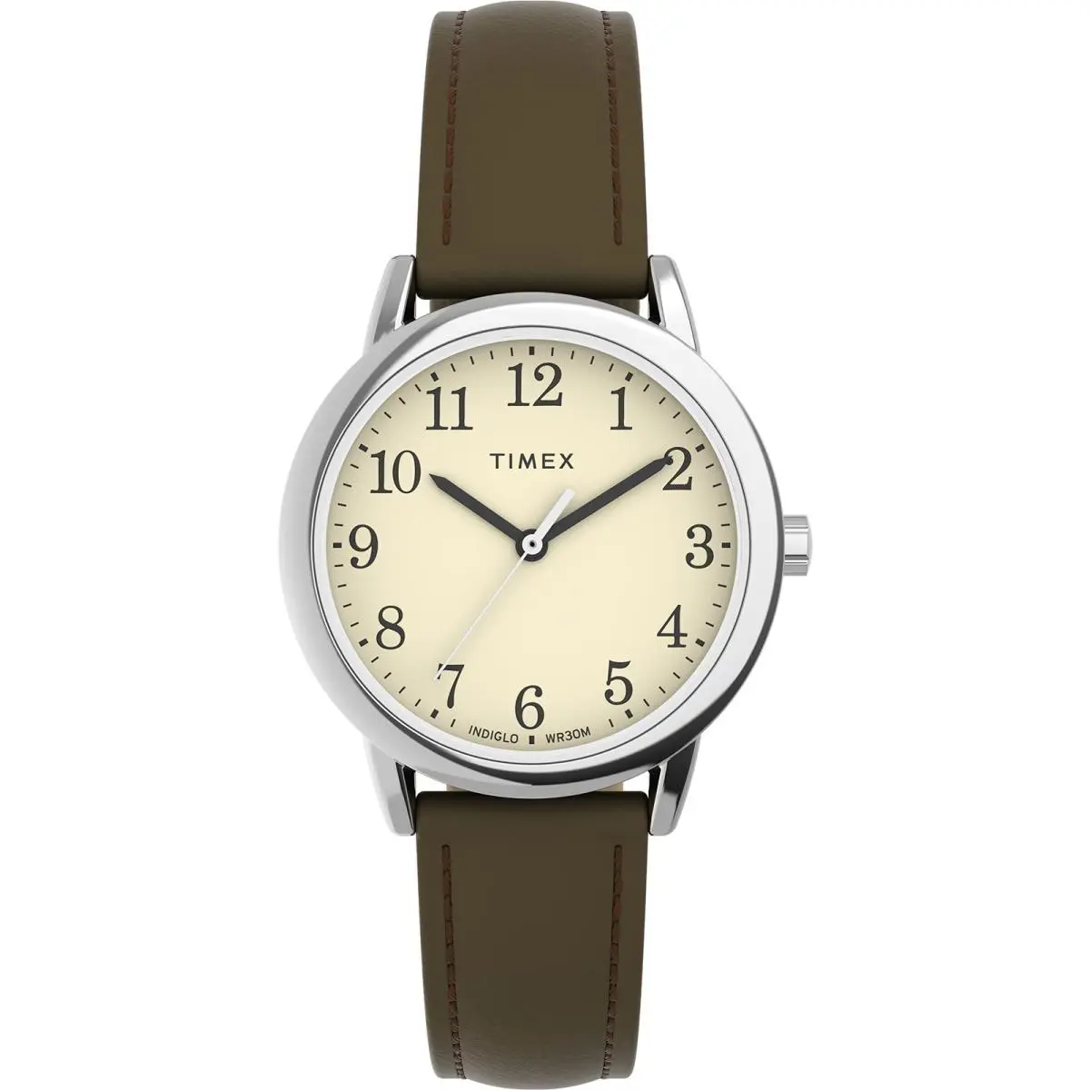 Women`s Easy Reader 30mm Watch - 30mm Brown/Silver-Tone/Cream/30mm by Timex