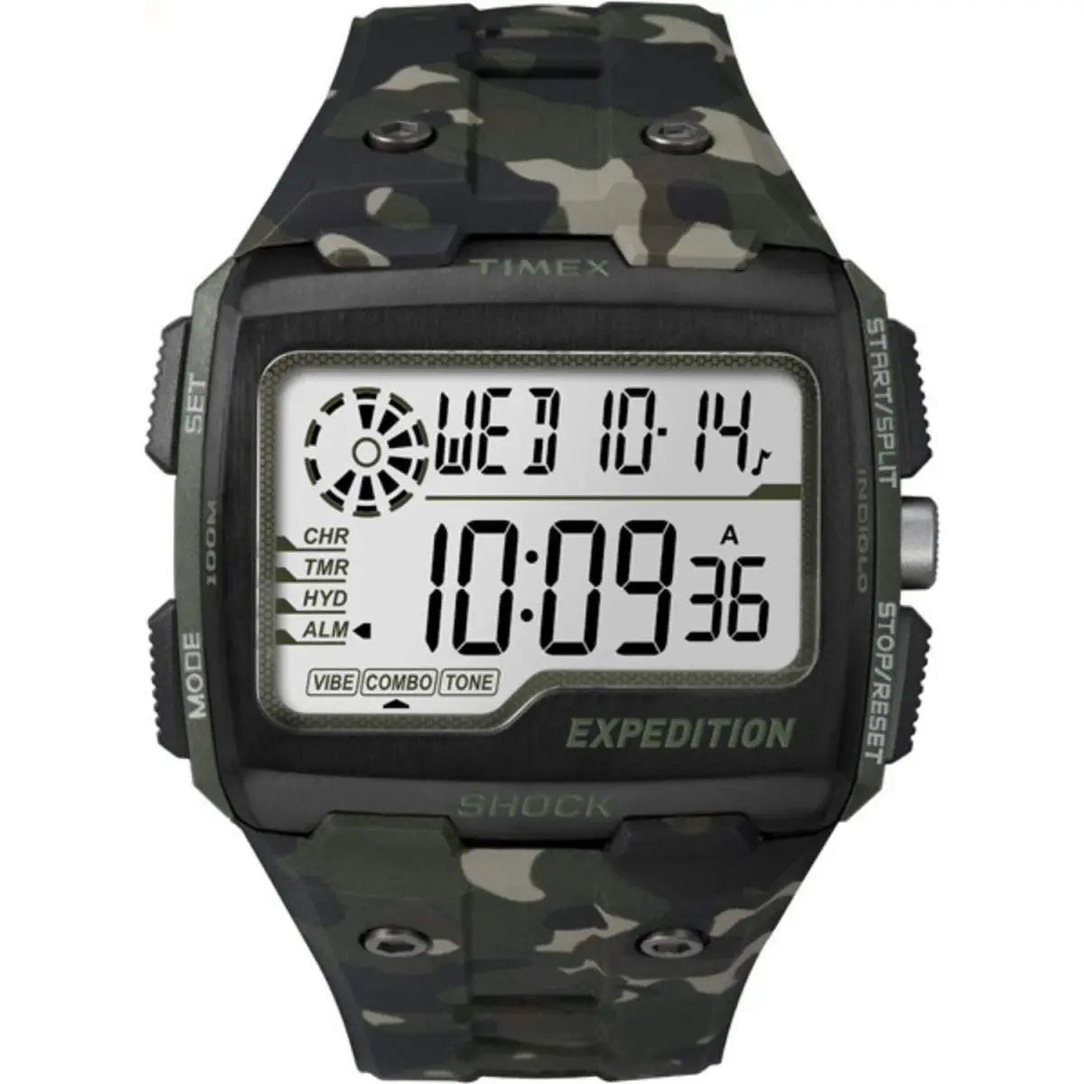 Men`s TW4B029009J Expedition Shock Stainless Mens Standard Green Camo by Timex