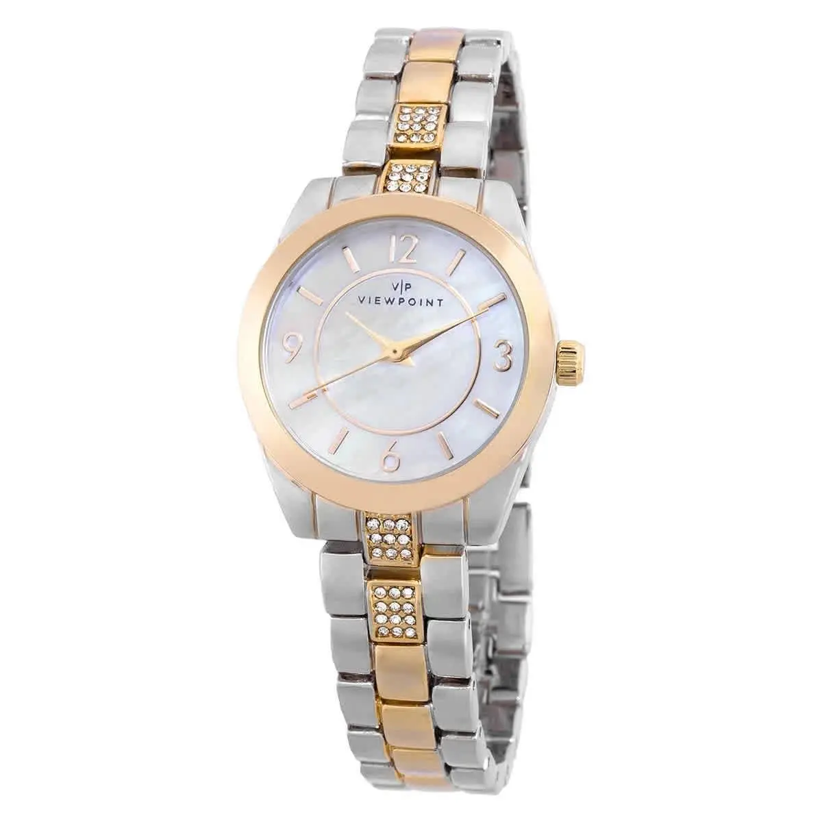 Viewpoint Women`s Mother Of Pearl Two-tone Crystal Watch CC3D86000 by Timex