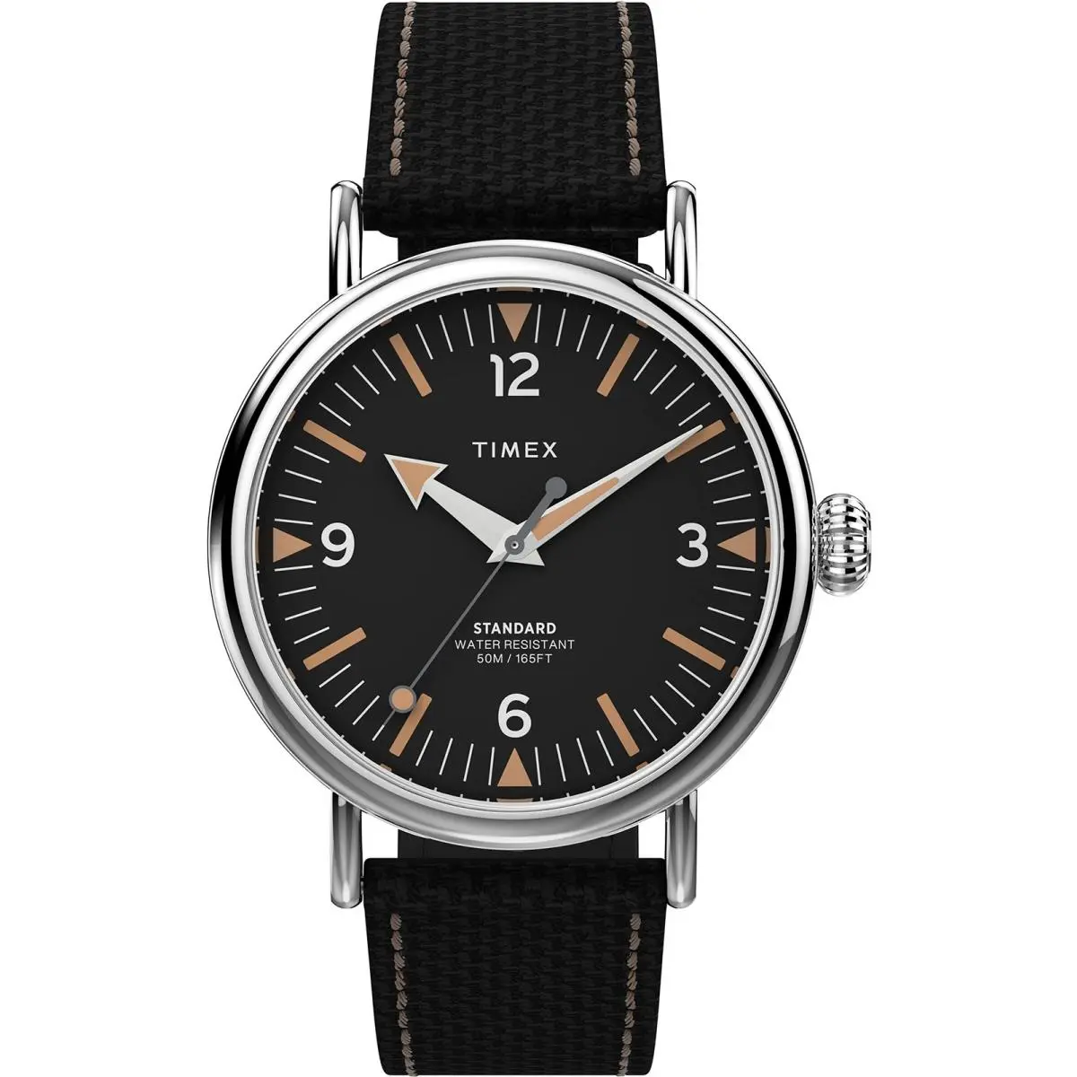 Timex Men`s Standard 40mm Watch – One Size Black/silver-tone/black/brown - Black, Brown, Silver