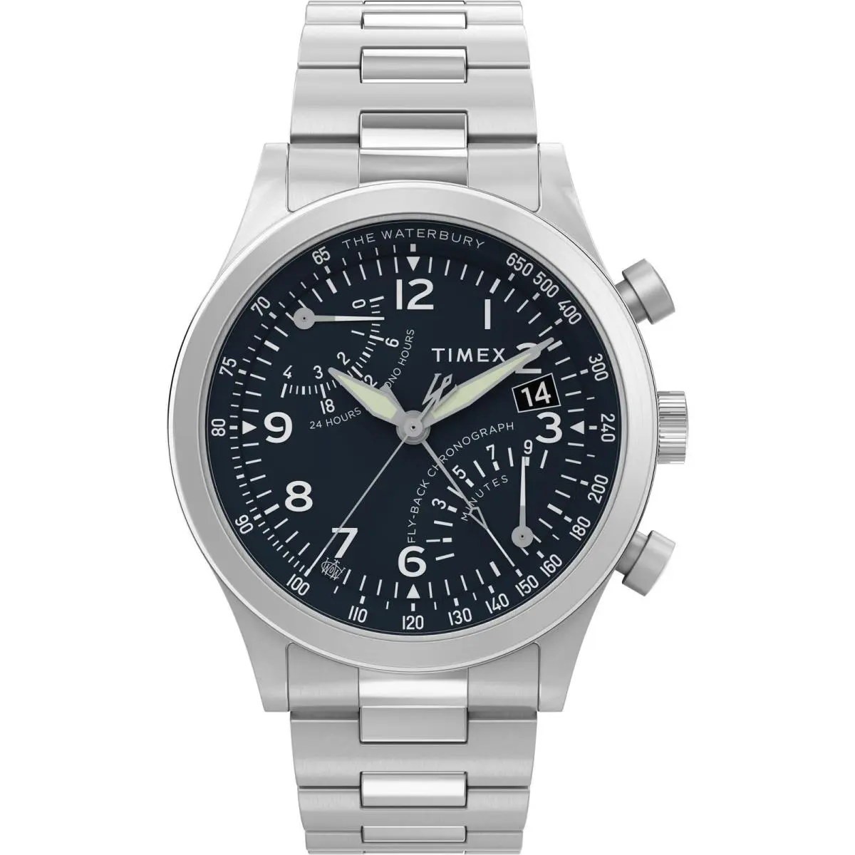 Timex Men`s Waterbury Traditional Fly Back Chronograph 43mm Stainless Steel