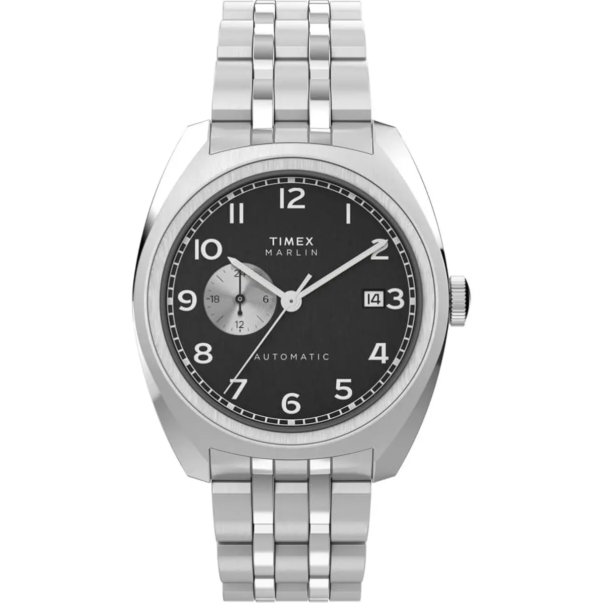 Automatic 39mm Bracelet Watch in Stainless Steel by Marlin Silver by Timex