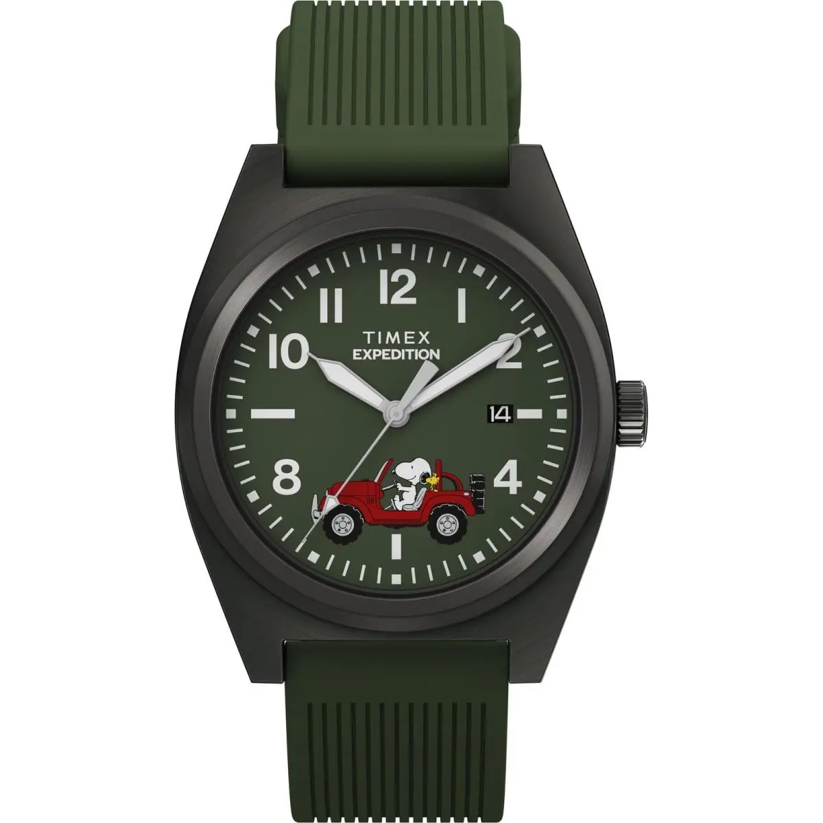 Men`s Peanuts Expedition Snoopy Road Trip 39mm Watch - Green Two by Timex