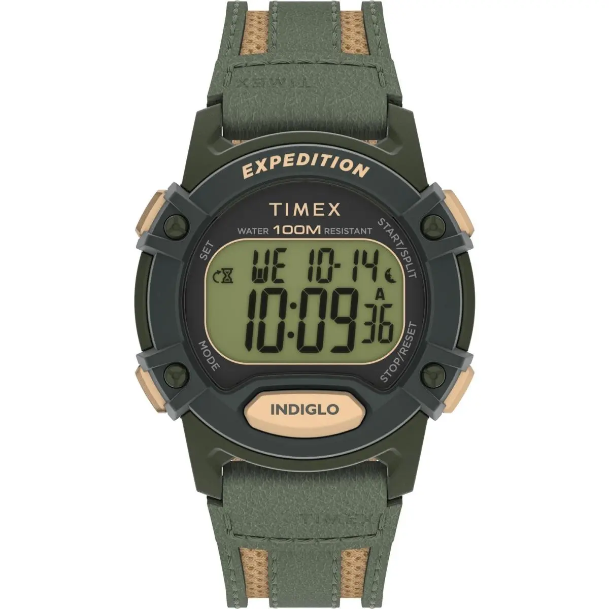 Men`s Expedition CAT5 41mm Watch - Green Strap Green/digital/green by Timex