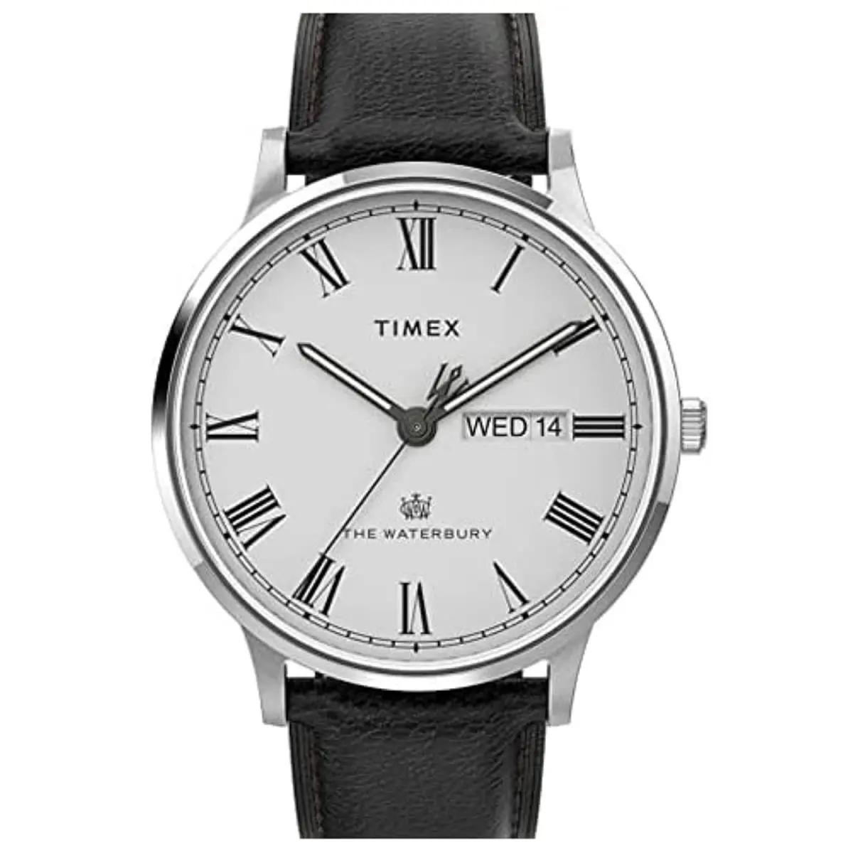 Men`s Waterbury Classic Day-date One Size Black/white/stainless Steel by Timex