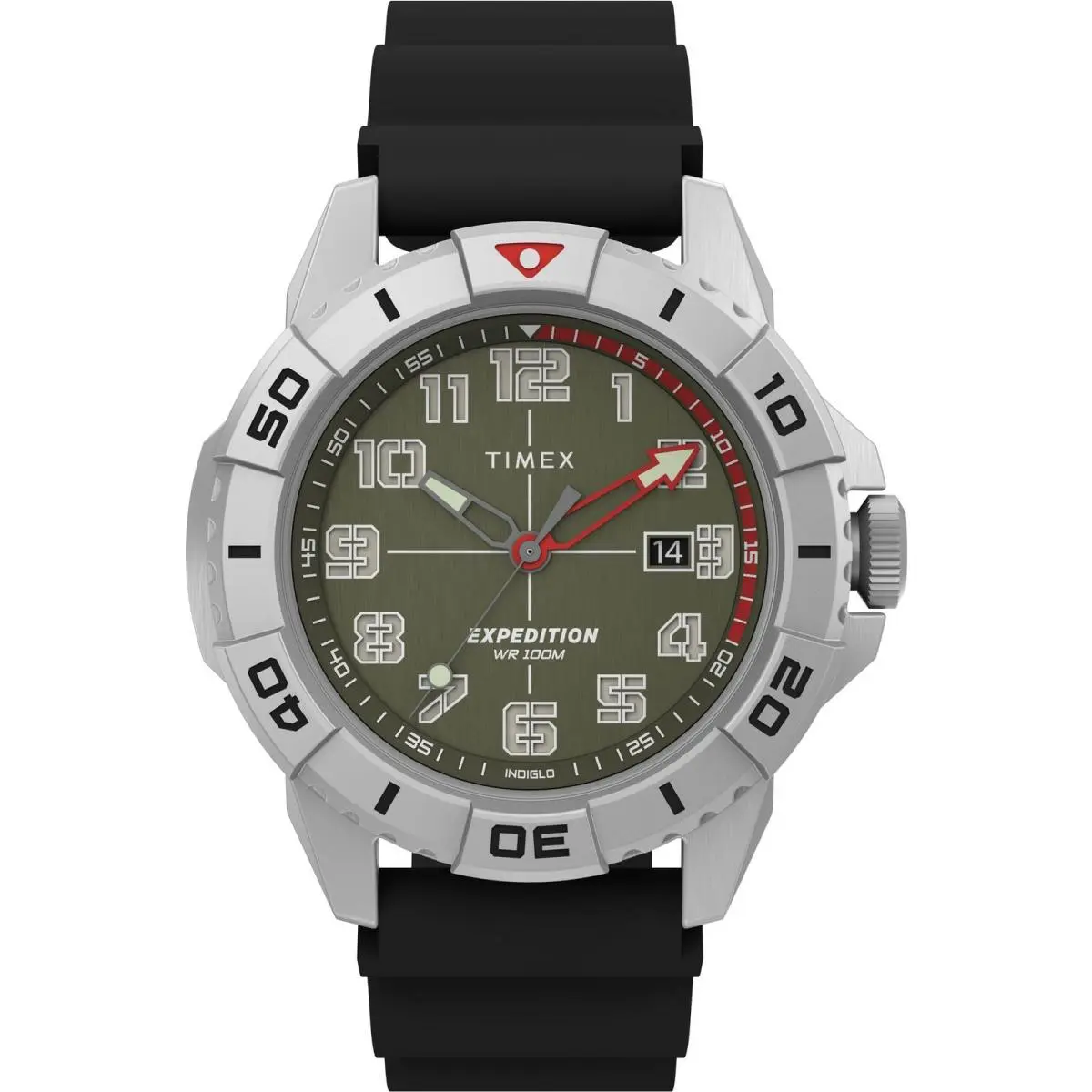 Men`s Expedition North Ridge 42mm Watch - Black Black/green/silver-tone by Timex