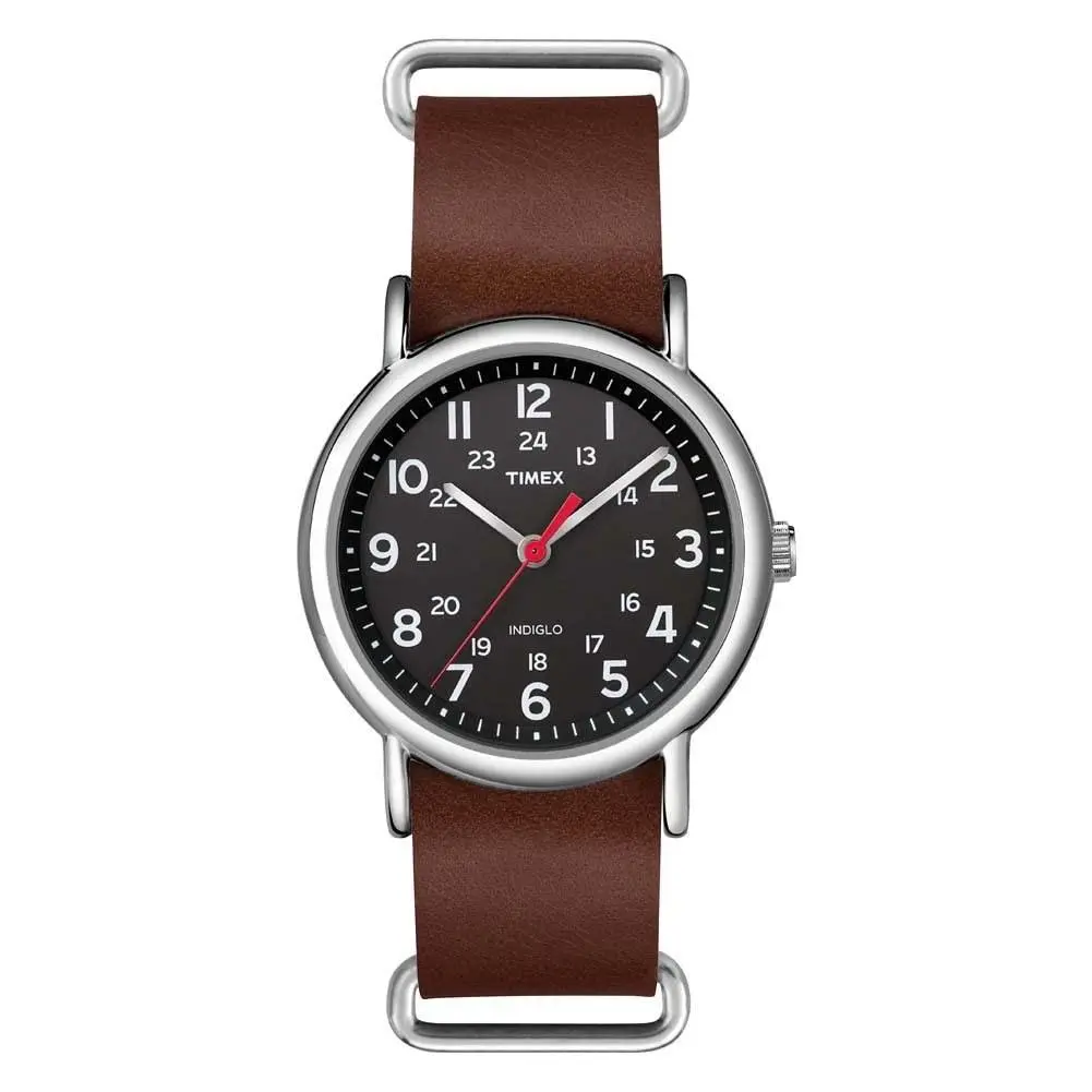 Unisex Weekender 38mm Watch – 38 mm Brown/silver-tone/black by Timex