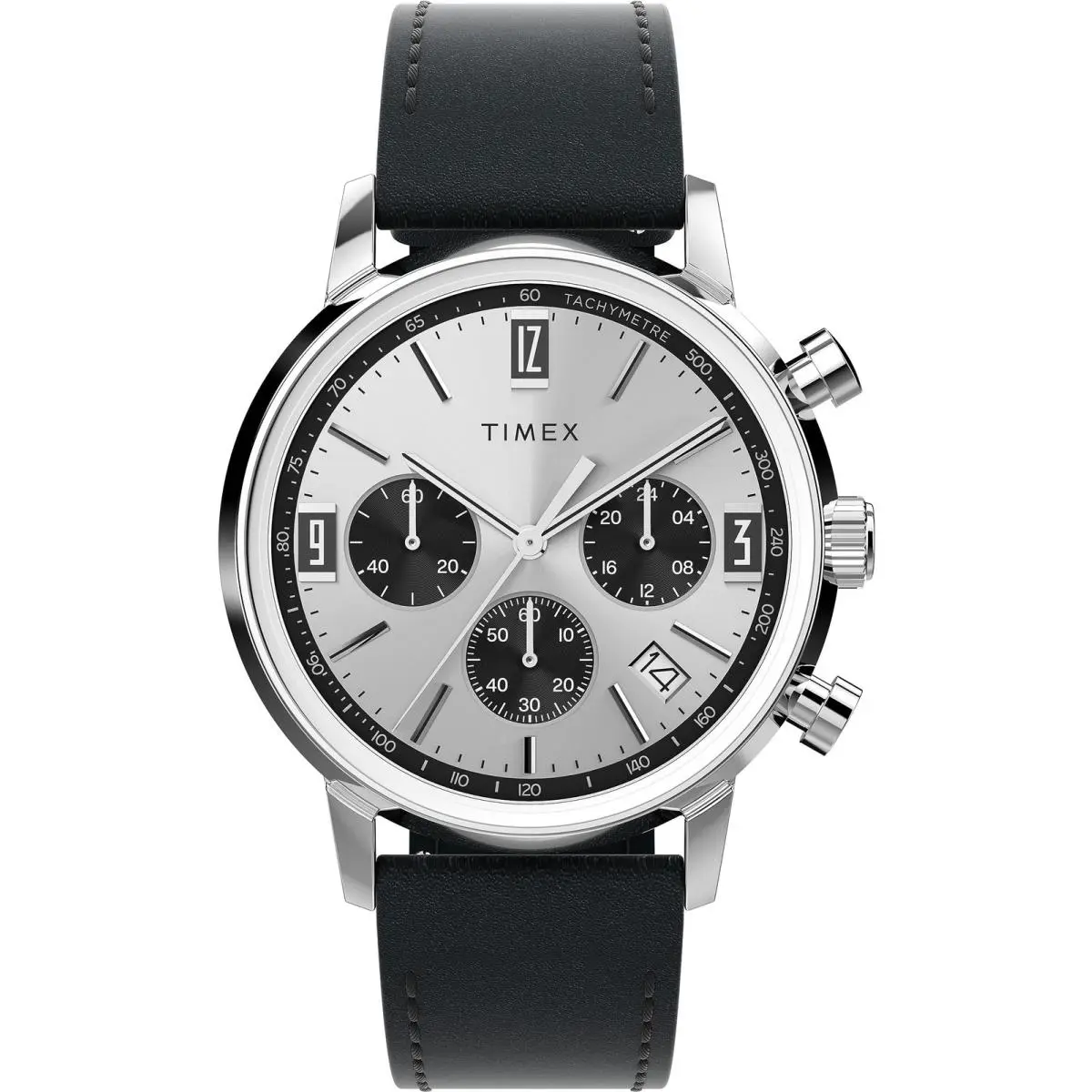 Men`s Marlin 40mm Watch - One Size Black/silver-tone/stainless Steel by Timex