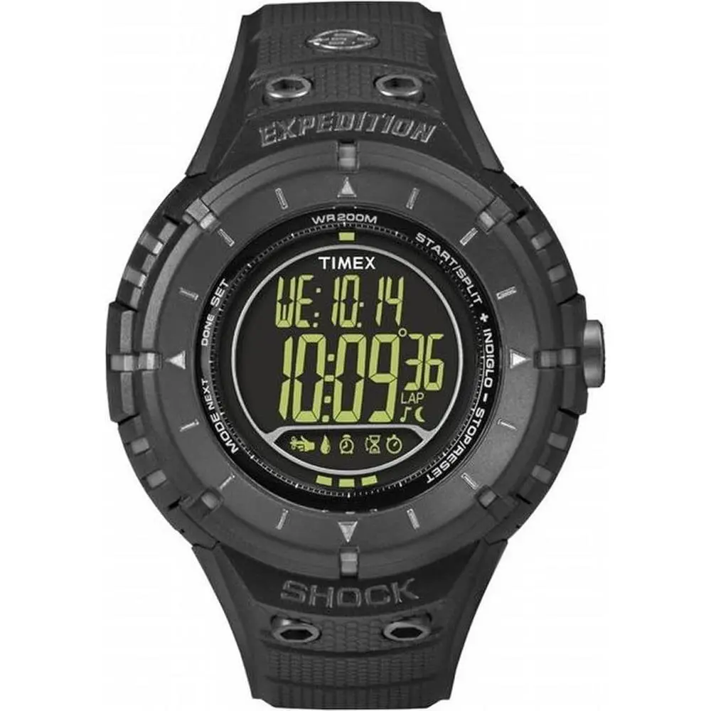 Timex T49928 Men`s Expedition Shock Compass Vibrating Alarm Black/negative