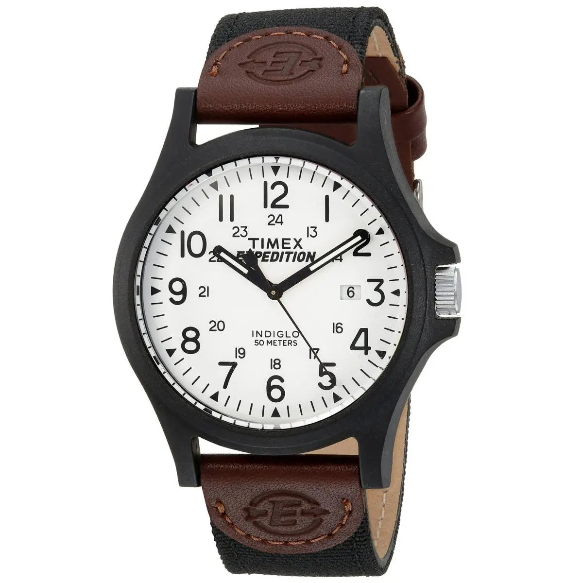 Men`s Expedition Acadia 40mm Watch – Triple Black Black/brown/white by Timex