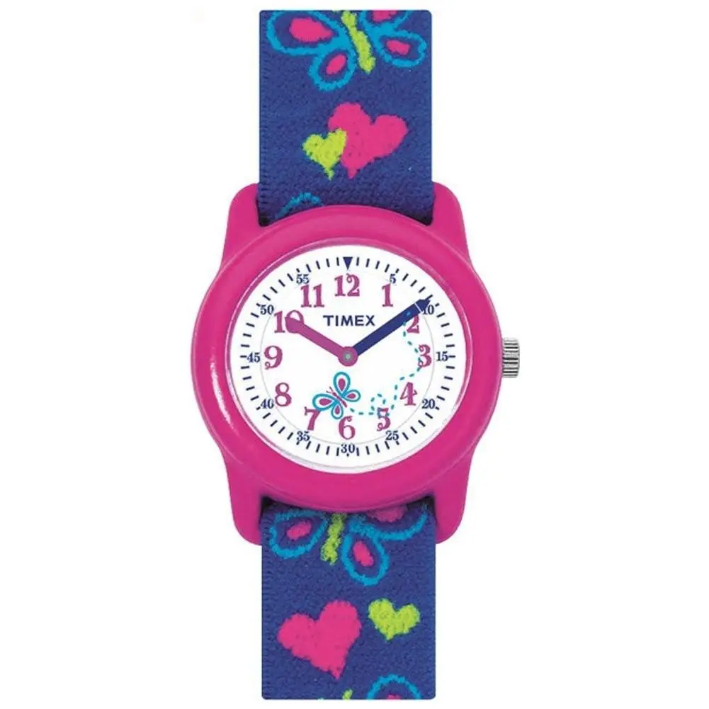 Time Machines® 29mm Elastic Fabric Kids Watch One Size Blue/white/pink by Timex