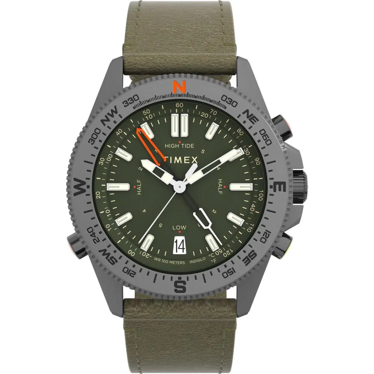 Men`s Expedition North Tide Temp Compass 43mm Watch - Brown Strap by Timex