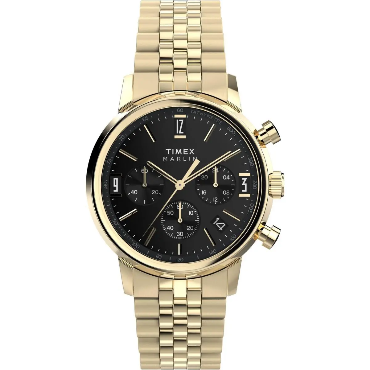 Men`s Marlin Quartz Chronograph 40mm Watch - Gold-tone/gold-tone/black by Timex