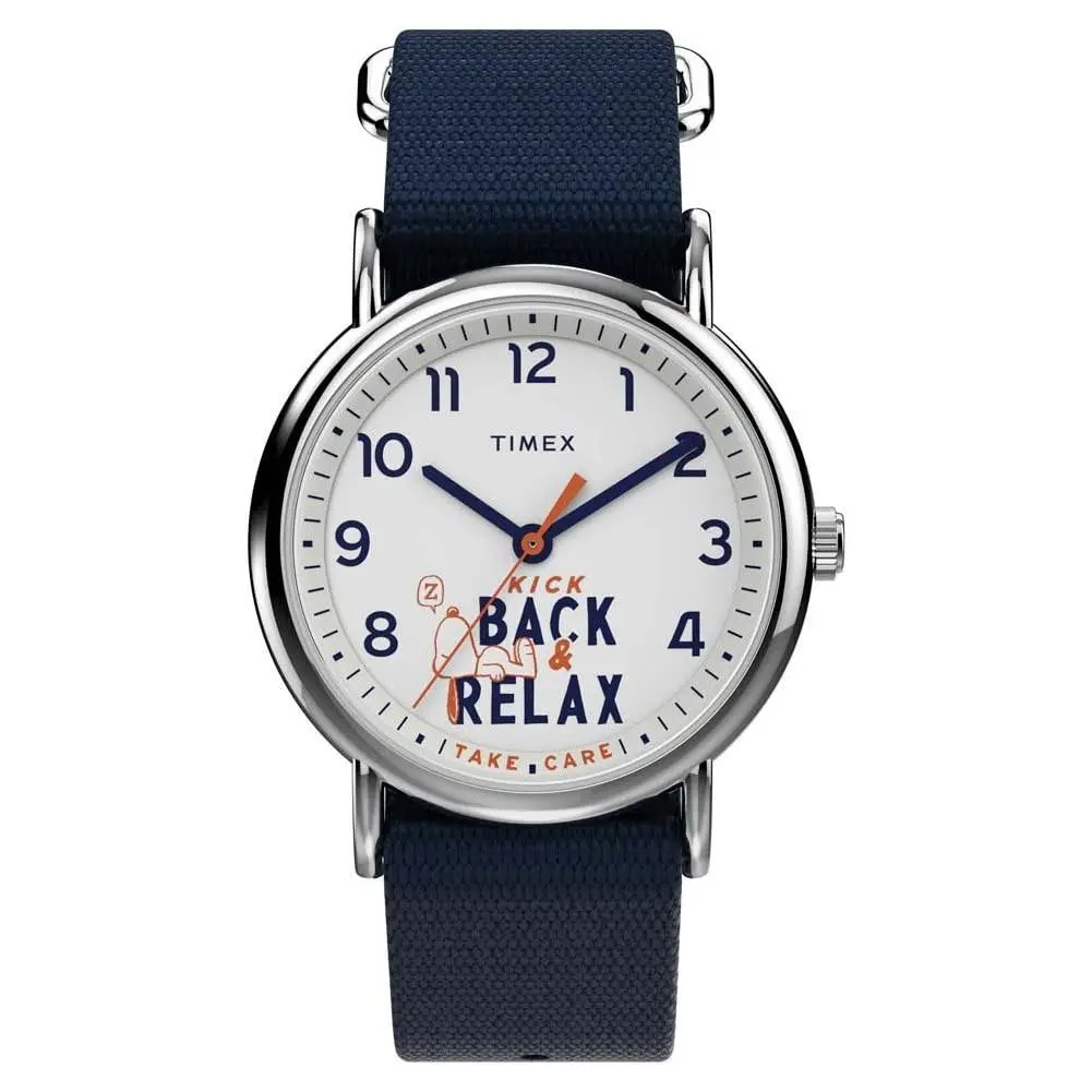 Weekender x Peanuts 38 mm Watch Blue TW2V41900-AMZUK 38 mm Blue by Timex