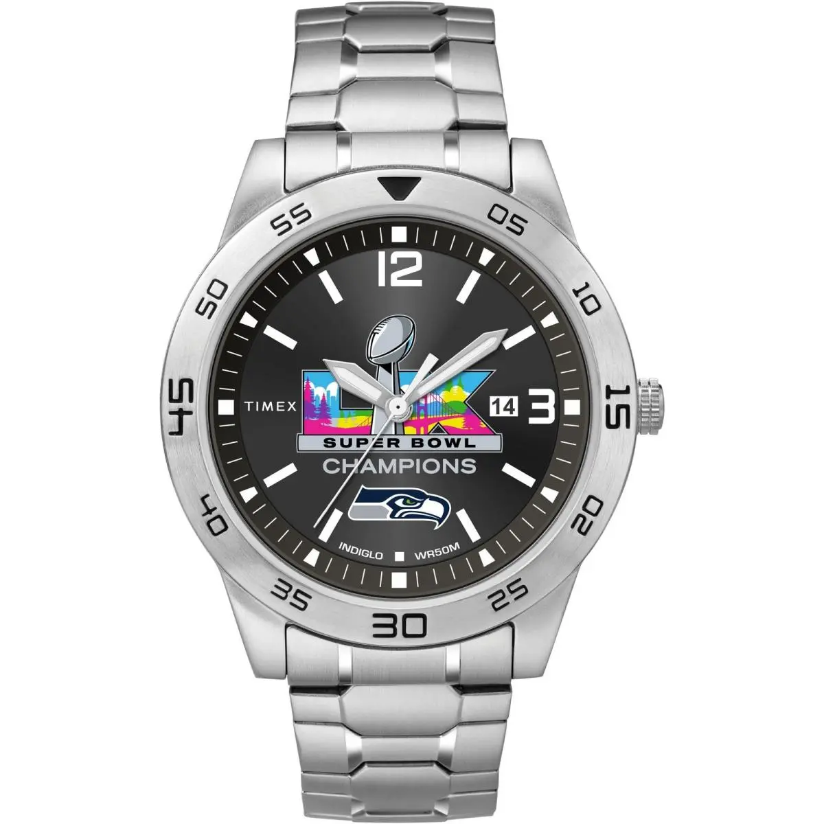 Men`s Citation Super Bowl LX Champions Seattle Seahawks Stainless Steel by Timex