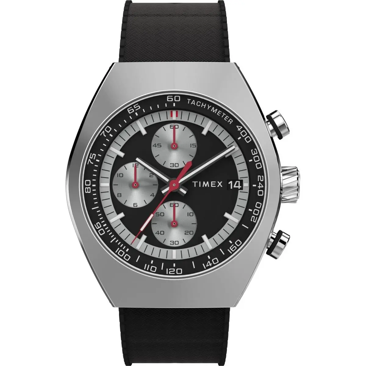 Timex Men`s Legacy Tonneau Chronograph 42mm Watch - Black Strap