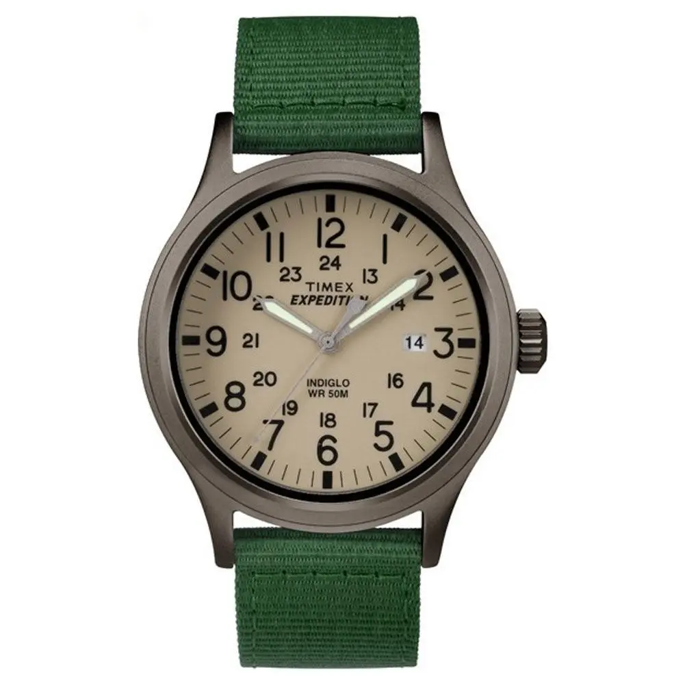 Timex TW4B06800 Mens Expedition Scout Green Fabric Strap Watch 0 Multi - Green