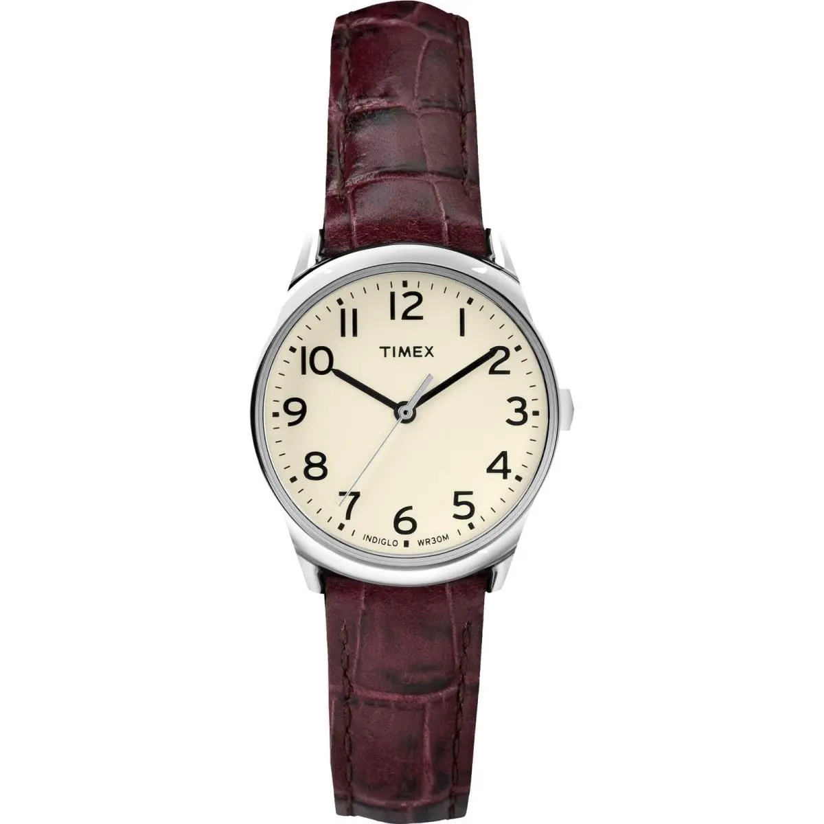 Women`s Easy Reader 30mm Watch – 30mm Brown/Silver-Tone/White/30mm by Timex