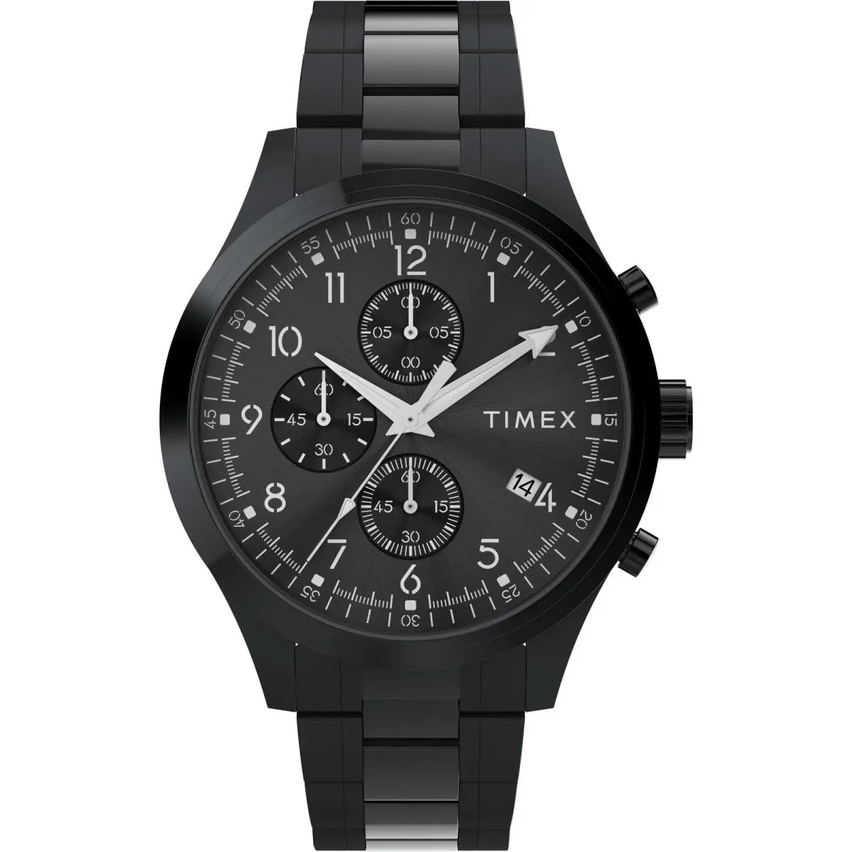 Timex Men`s Dress Chronograph 43mm Watch - Black Bracelet Dial