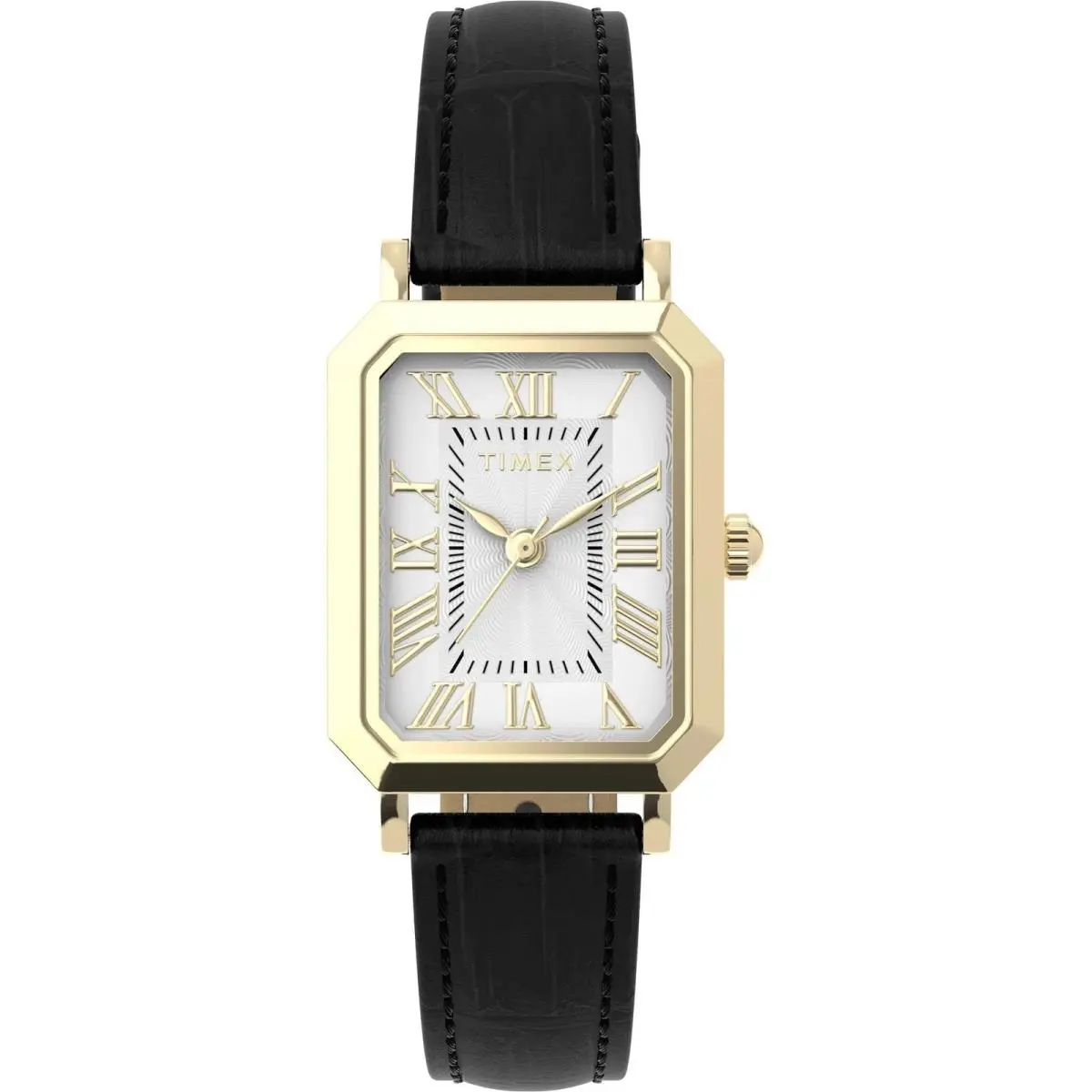Timex Vivienne Trend Gold Case Black Leather Band Women`s Watch TW2Y71900
