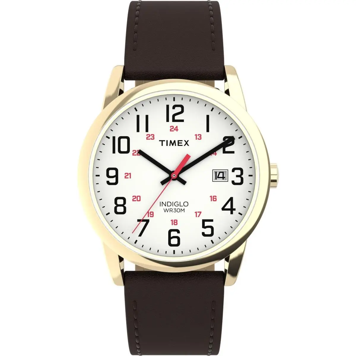 Men`s Easy Reader Classic 38mm Watch - Brown Brown/Gold-Tone/White/38mm by Timex