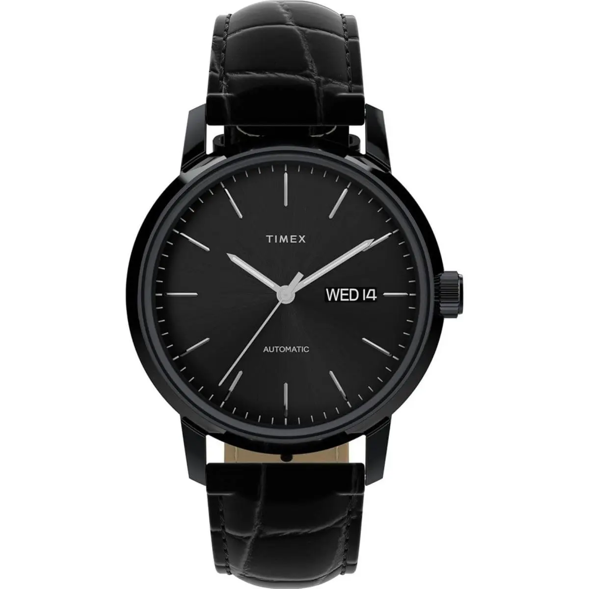 Men`s Watch Marlin Automatic Black Dial Leather Strap Day-date TWH6Z9010VQ by Timex