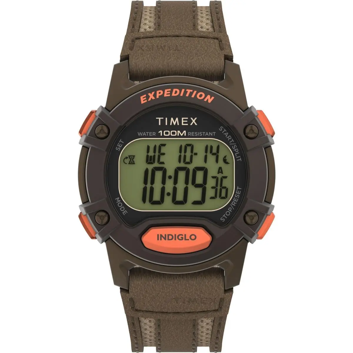 Men`s Expedition CAT5 41mm Watch - Brown Strap Brown/digital/brown by Timex
