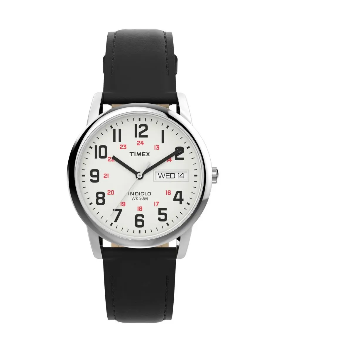 Men`s Easy Reader Classic 35mm 35mm Black/Silver-Tone/White/D/35mm by Timex